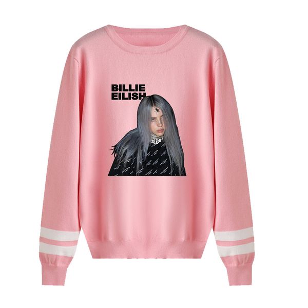 

fashion kpop knitting o-neck billie eilish sweaters suitable spring autumn men women sweaters male female casual clothing, White;black
