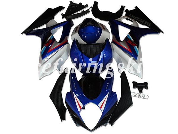 

новый abs мотоцикл полный обтекатели комплекты подходят для suzuki gsx-r1000 k7 2007 2008 07 08 кузов комплект синий
