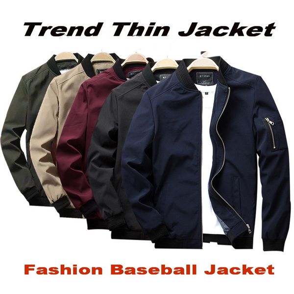 

men bomber jacket thin jackets mens pilot bomber jacket male fashion baseball hip hop streetwear coats slim fit coat brand, Black;brown