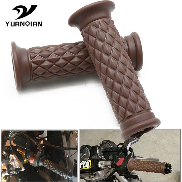 

retro motocross hand grips motorcycle rubber handlebar grip bar end for cb400 nc700 cb300f gsr7500 gsx-s750 tu250x