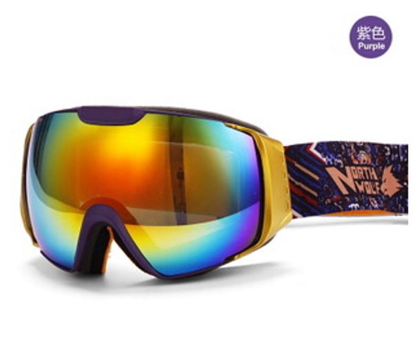 

north wolf ski goggles double anti-fog skiing glasses snow sports ski clear lens mountaineering mirror snowmobile goggle