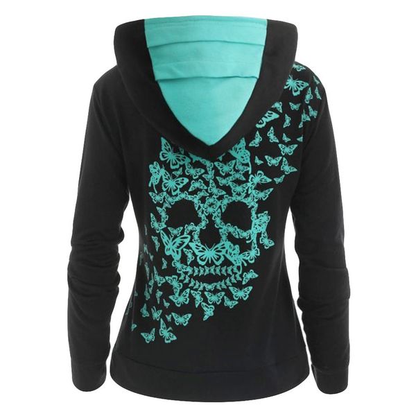 

woman hoodie womens clothes hoodies sweatshirt women harajuku streetwear skull print hoodie autumn women fashion clothes korean clothing, Black