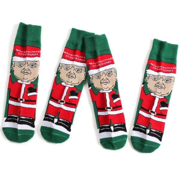 

1pair creative trump socks warm soft sock christmas cotton casual compression socks stretch outdoor funny elastic socks, Black