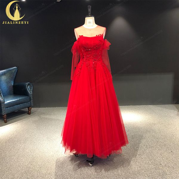 

rhine real pictures red beads crystal a-line off the shoulder dresses arabic evening dresses long, White;black