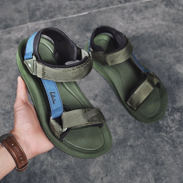 

summer trendy outdoor men sandals street style canvas soft sandals beach breathable non-slip men casual shoes loafer shoes, Black