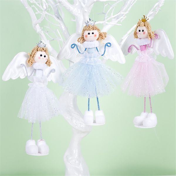 

new year noel christmas angel girl cloth bubble dolls christmas tree ornament hang pendant party decoration for home