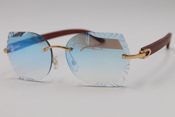 

rimless carved lens optical t8200762 wood sunglasses vintage 3.0 good quality fashion metal designer mens women, White;black