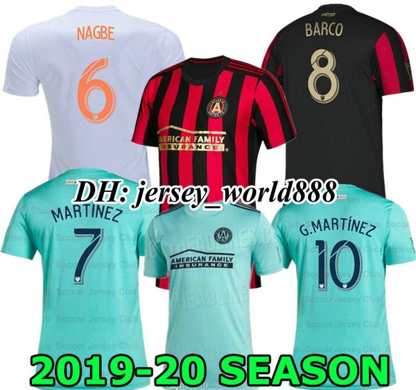 

martinez 19 20 atlanta united away white soccer jerseys home garza jones villalba almiron parley blue 2019 2020 atlanta football shirts, Black;yellow