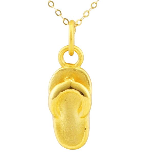 

24k yellow gold pendant slipper pendant women 999 yellow gold p6213, Silver