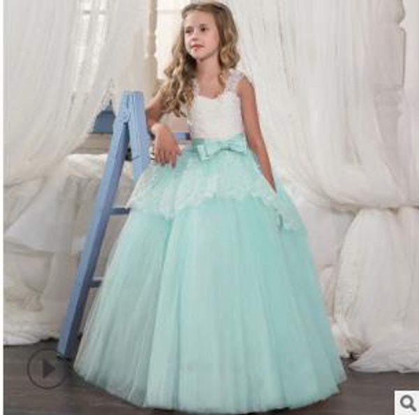 

kids bridesmaid embroidery lace girls dress for wedding and party dresses evening christmas girl long costume princess children fancy, Red;yellow