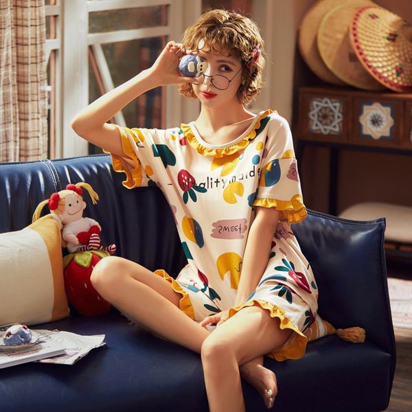 

cotton pyjamas set for women summer short pjs sleepwear print nightwear plus size cute girls loungewear homewear home clothes, Black;red