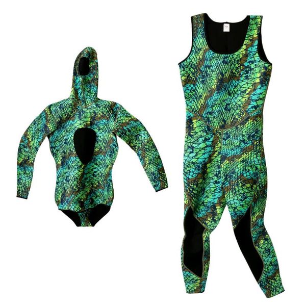 

2 шт. дизайн мужской полный гидрокостюм подводная охота камуфляж 3 мм комбинезон для дайвинга подводное плавание плавание водные виды спорта