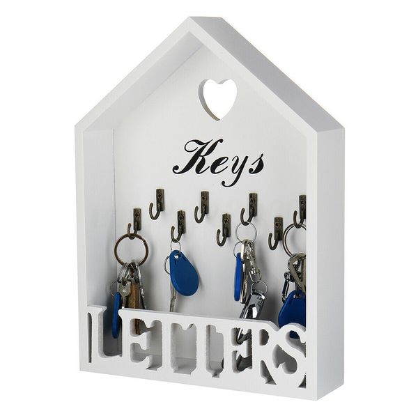 

office wall mounted decoration letter rack organizer key holder home 8 hooks
