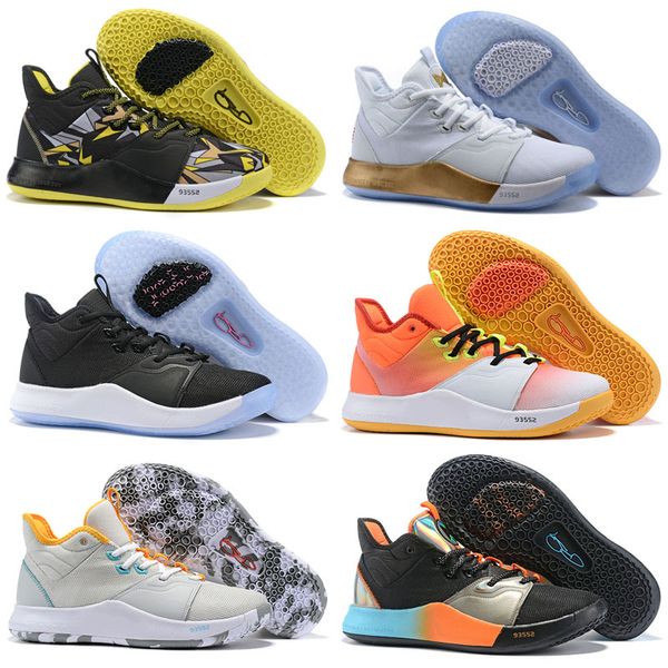 

2019 new buy pg 3 apollo missions shoes for sales paul george 3 white basketball shoes size 40-46