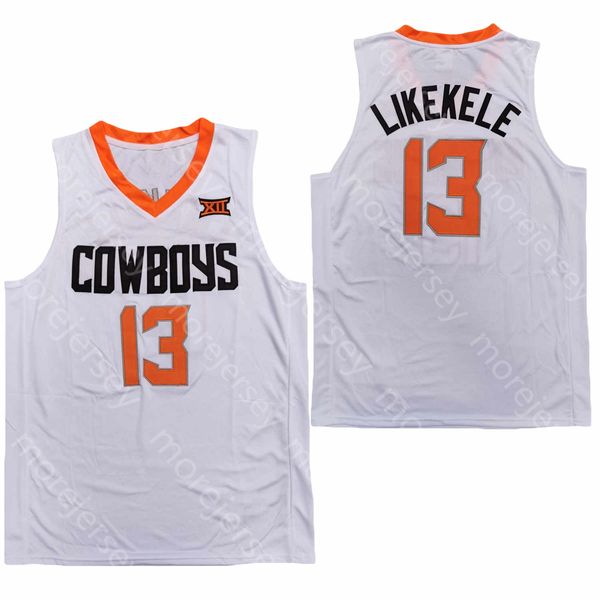 

2020 oklahoma state osu basketball jersey ncaa college 13 isaac likekele white all stitched and embroidery, Black;red