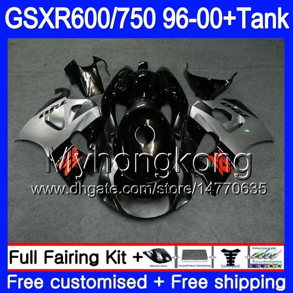 Corpo + serbatoio per SUZUKI SRAD GSXR 750 600 GSXR600 nero argentato nuovo 96 97 98 99 00 291HM.18 GSXR-600 GSXR750 1996 1997 1998 1999 2000 carenature