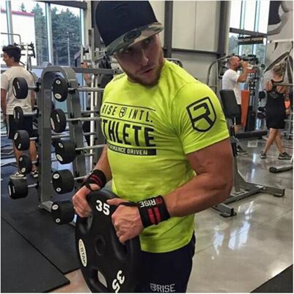 

2018 summer new men gyms fitness t shirt bodybuilding shirts fashion casual male short sleeve cotton tees clothing, White;black