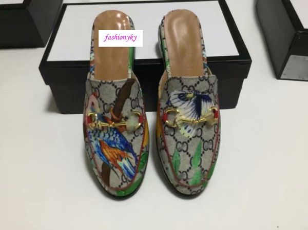 

new women genuine leather loafers fur luxury slipper with buckle women princetown casual fur mules flats slippers flora shoes, Black