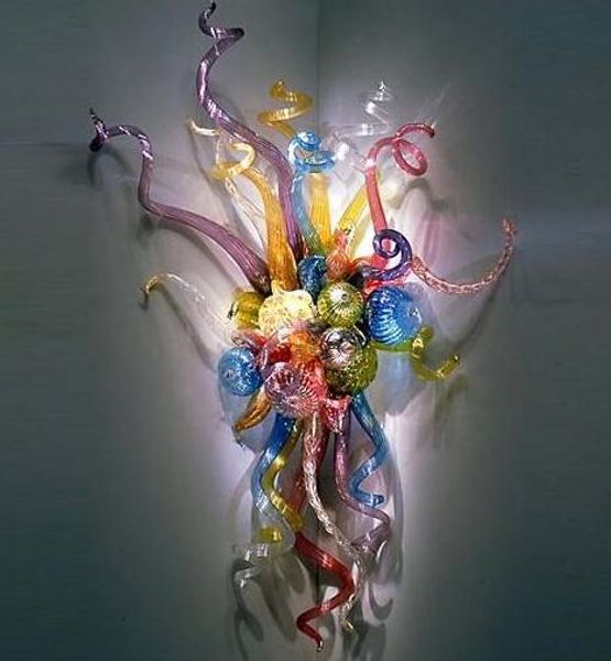 

multi color home decorative lamp lights energy saving light source led bulbs style hand blown glass wall lamps