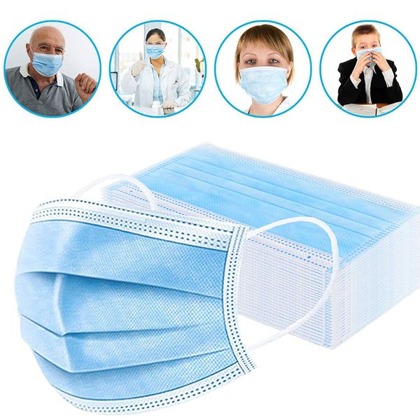 

in stockdisposable face masks for dust protection personal health anti pollution non woven safety 3-layer mask dhl fast ing
