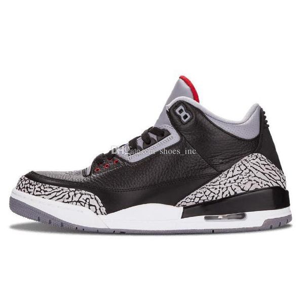 

quality high 3 iii 3s new white black cement basketball shoes mens breathable sport comfort shoes sneakers basketball shoes size 8-13