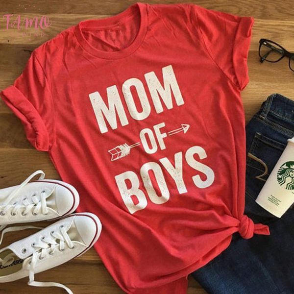 

fashion letter mom of boys print t shirt women appliques summer ladies short sleeve casual loose t shirts women tee shirt, White