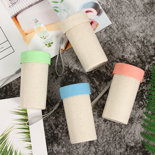 

wheat straw water bottle creative portable hand cup with rope fashion travel mug coffee tea water cup
