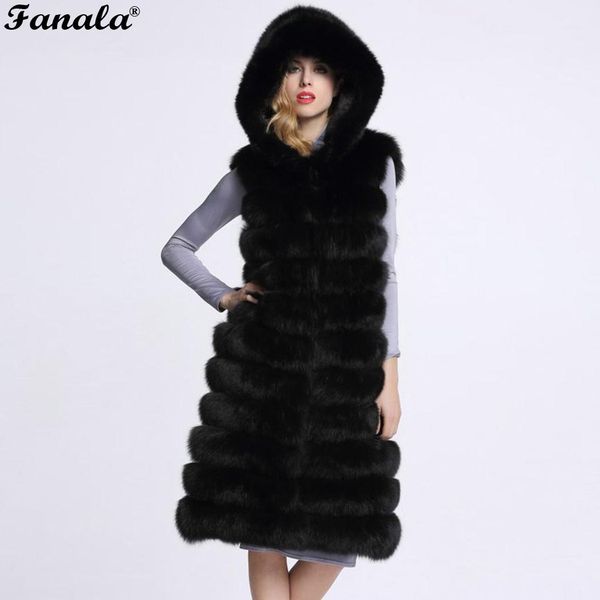 

фронт с капюшоном женщины open без рукавов из искусственного меха жилет жилет полосатый длинные пальто, Black;white