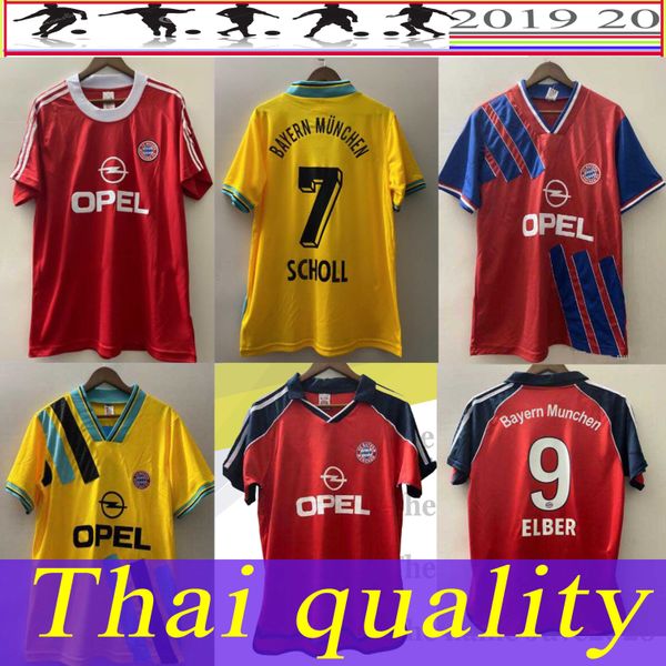

retro 1993 1994 bayern munich soccer jerseys red yellow vintage classic 93 94 football shirts matthÃ¤us scholl valencia nerlinger labbadia1, Black;yellow