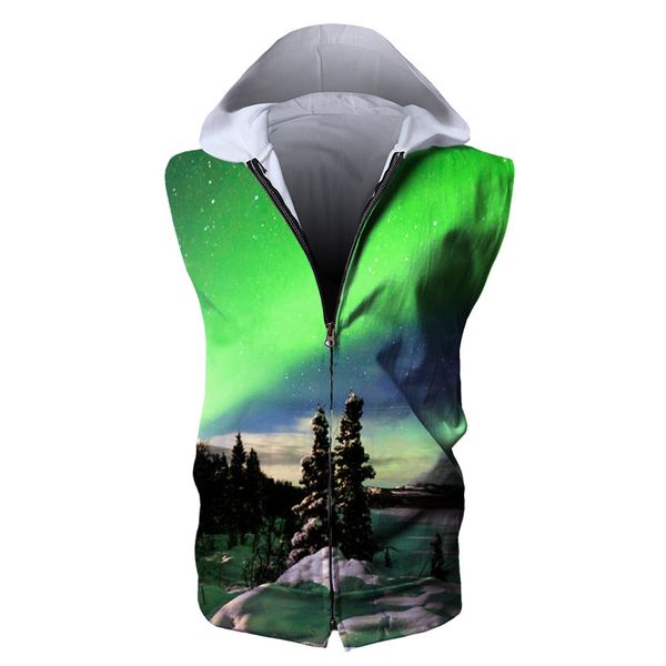 

fashion trend digital printing european size sleeveless hat guard, Black