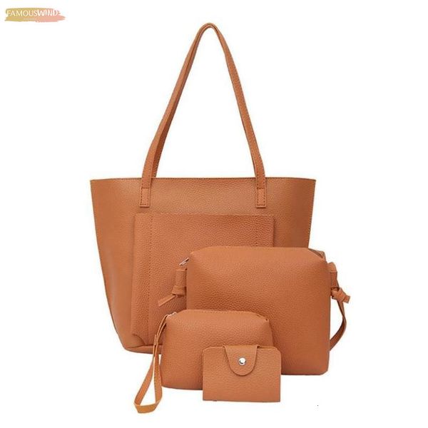 

4pcs women bag set handle big capacity female handbag fashion shoulder bag purse ladies pu leather crossbody bag