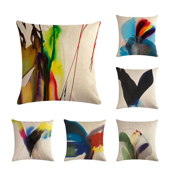 

45 * 45см полоса scrawl печати подушка обложка геометрическая home decor автомобилей диван подушка спинки сиденья новый случай cushioncover