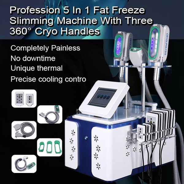 

горячий продавать 5 в 1 cryolipolysis крио 360 fat тучное замерзая уменьшая машину потери веса rf кавитации лазера lipo тела