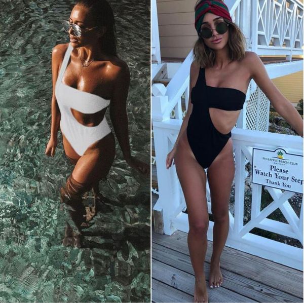 

connected swimming suit 2019 new irregular connected swimming suit for women