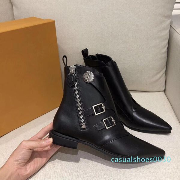 

women martin booties luxury jumble foe ankle boot calf leather winter boots classic black and red shoes 7colors with box us4-11 c30