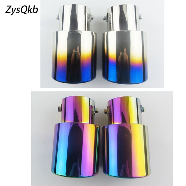 

2pcs universal car auto exhaust muffler tip stainless steel pipe chrome trim modified car rear tail throat liner accessories