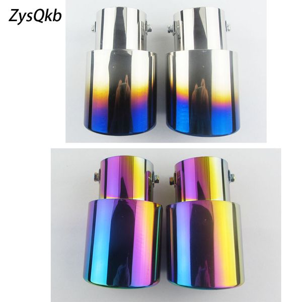 

2pcs universal car auto exhaust muffler tip stainless steel pipe chrome trim modified car rear tail throat liner accessories