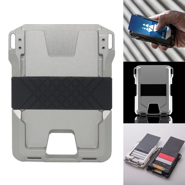 

new edc wallet cnc-machined aluminum rfid blocking card bag card cases money organizers, Brown;gray