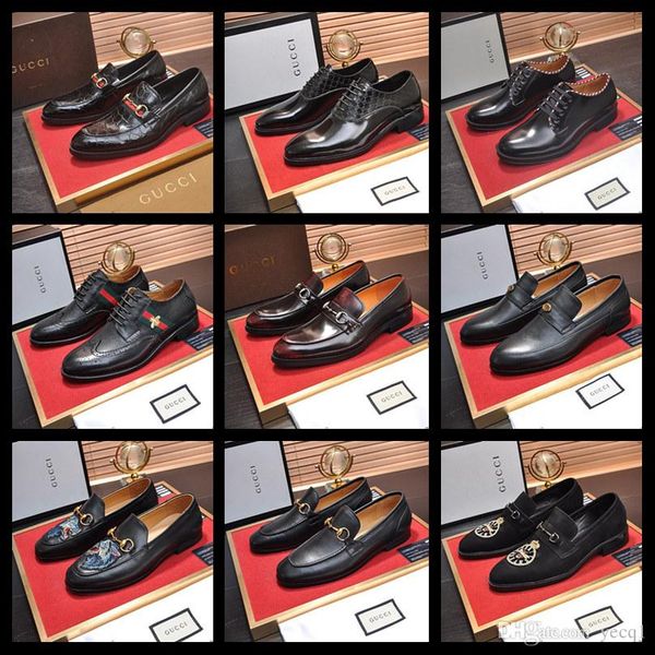 

19sw 2020 italian dress shoes casual loafer men wedding party shoes male designers flat shoes plus size 38-45 yyyy6, Black