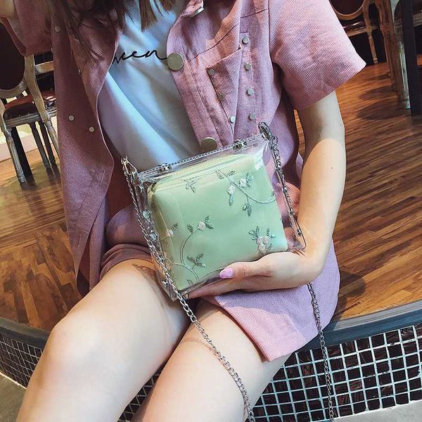 

мода женская водонепроницаемая прозрачная сумка tote кошелек маленькая сумка на плечо женские цепи лето желе messenger crossbody сумки