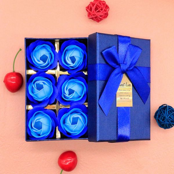 

creative gift 6pcs/box soap rose head beauty wedding valentine's day gift wedding bouquet home decoration hand flower art