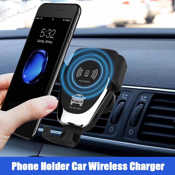 

10w fast car wireless charger air conditioning vent clips phone holder automatic induction qi wireless car charger for iphone samsung huawei