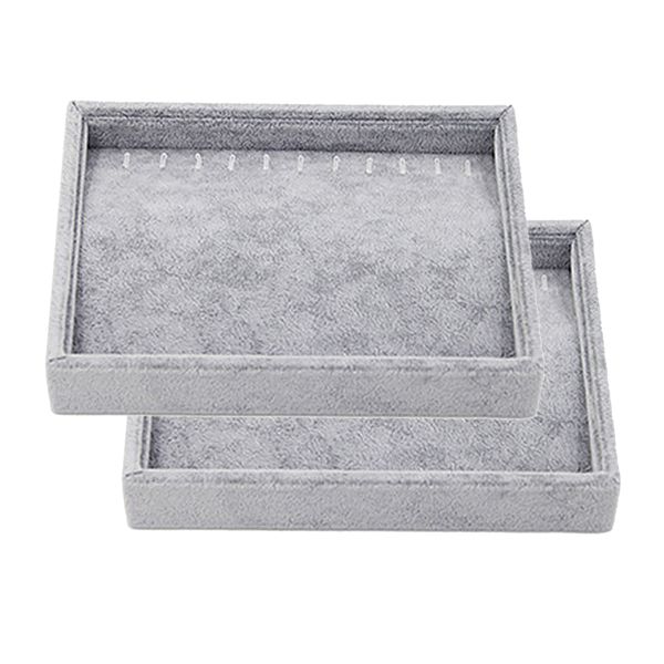 

2pcs multi-purpose jewelry tray display box storage showcase organizer beads, Black;white