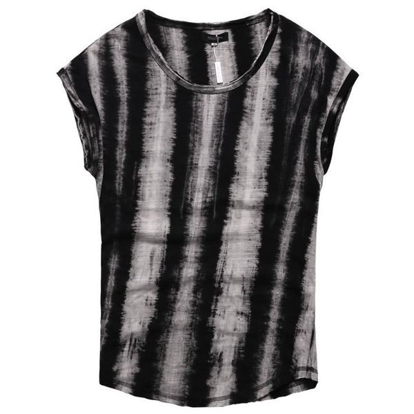 

high street summer mens sleeveless designer t -shirt brand retro black tie dye shoulder vest casual male loose undershirt street style trend, White;black