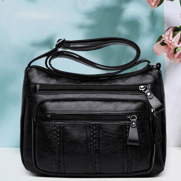 

women messenger bags crossbody soft pu leather shoulder bag large capacity fashion women bags handbags