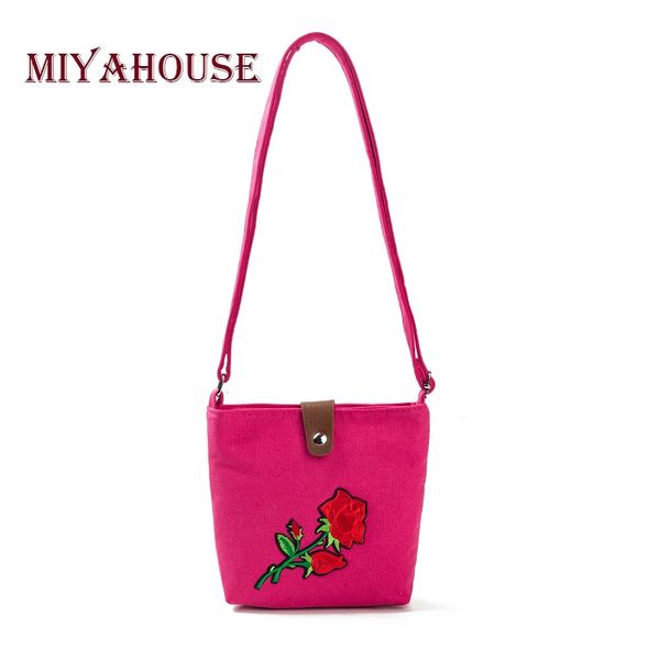 

printed design lady embroidery small floral mini bag rose women bag canvas shoulder crossbody messenger