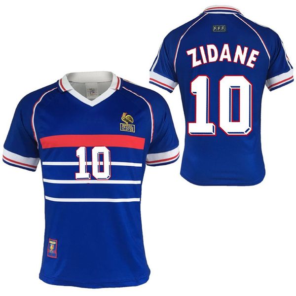 

10zidane 12henry 1998 world cup france retro vintage thailand quality soccer jerseys uniforms football jerseys shirt men shirt, Black;yellow