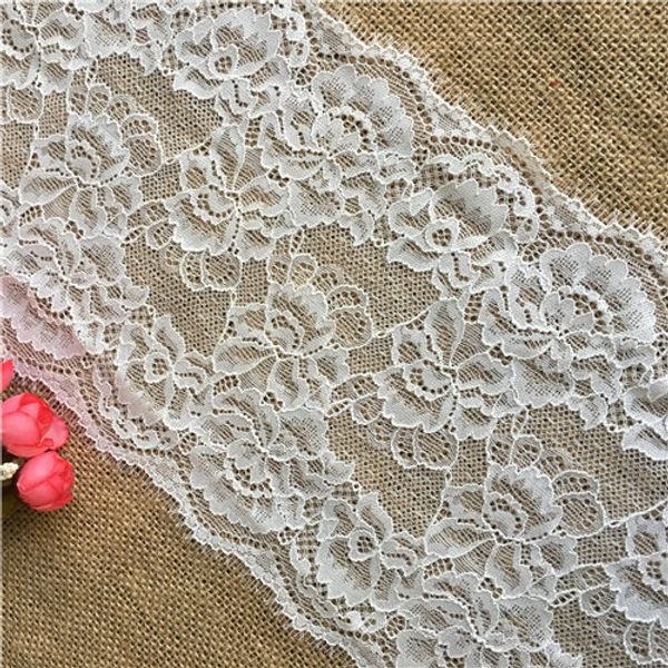 

1 метр e3081 супер широкий 19сма горячие эластичное кружево лента черное белые упругие кружевная отделка diy шитье аксессуары домашнее украш, Black