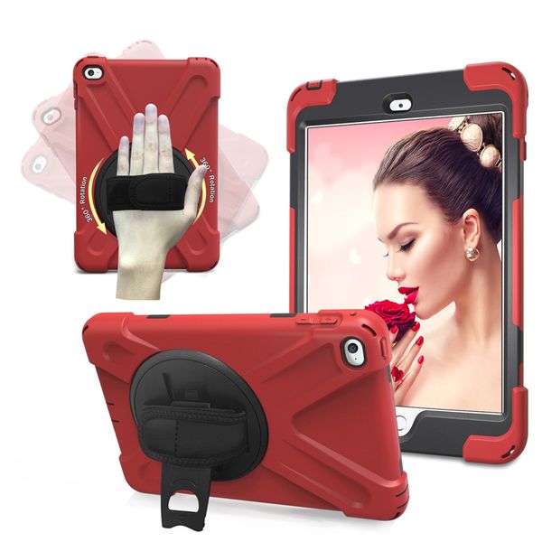 

hybrid 3 in 1 armor heavy duty stand hand strap case for ipad pro 11 10.5 9.7 2018 2 4 5 6 mini mini5 samsung p200 t510 t720 t590 t290 t830