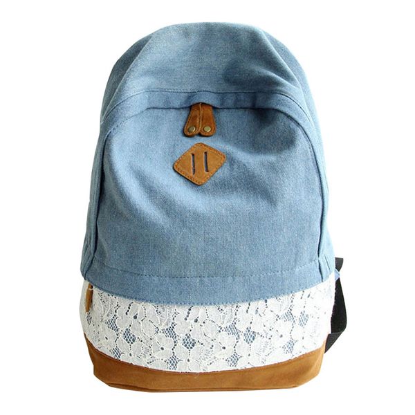 

girls women canvas school bag travel backpack satchel shoulder bag rucksack lot #4 dark blue
